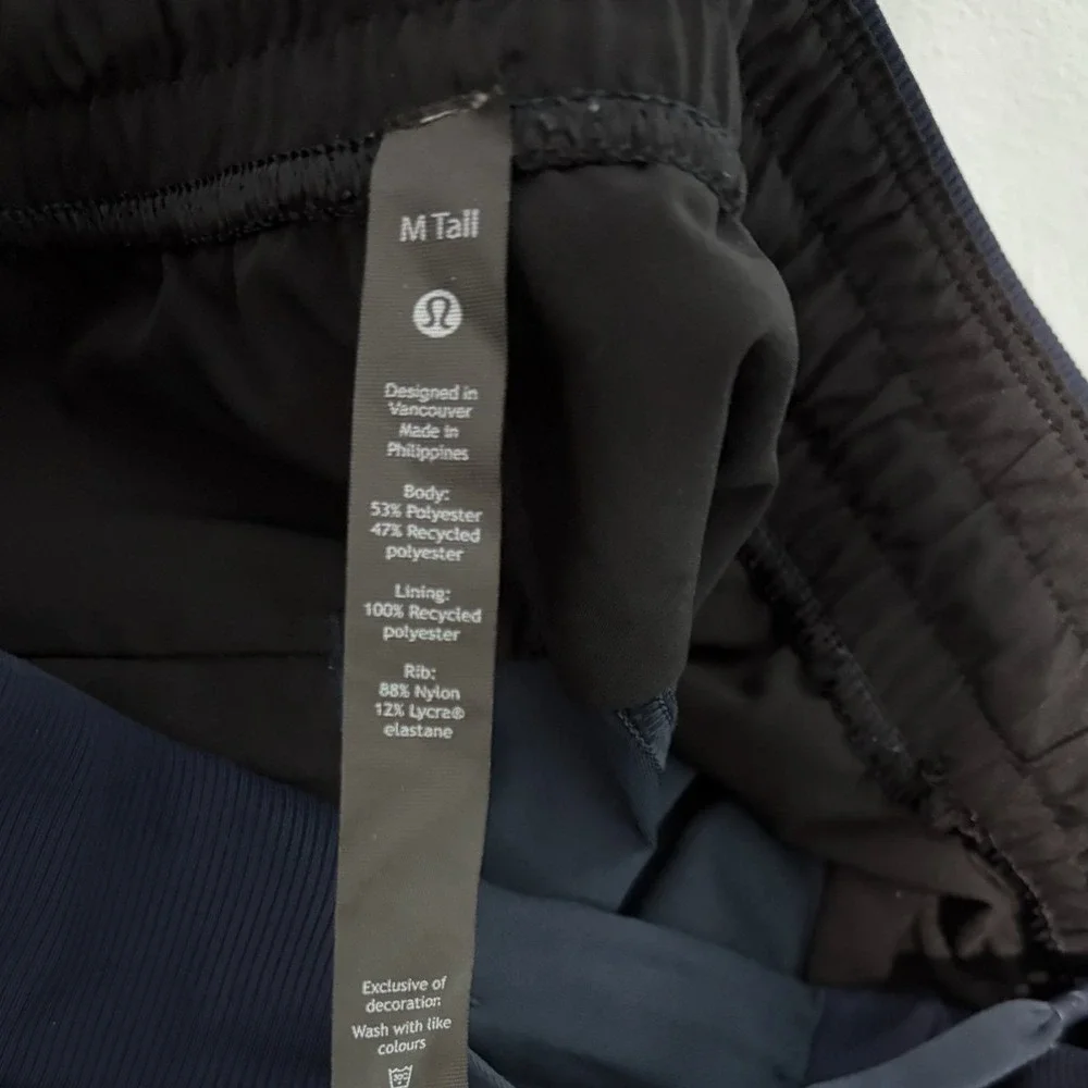 Lululemon ABC Jogger Mens M Tall Navy Blue Tapered Athletic Pants Drawstring